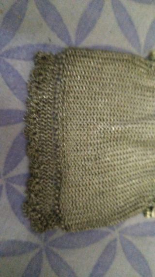 Bolso antiguo de alpaca plateado de malla