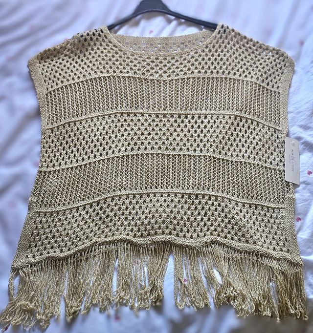 Chaleco dorado crochet