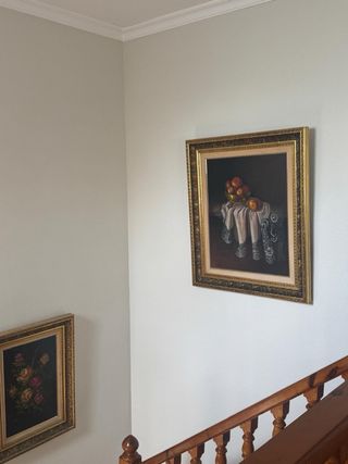 Bodegón pintado al óleo con marco