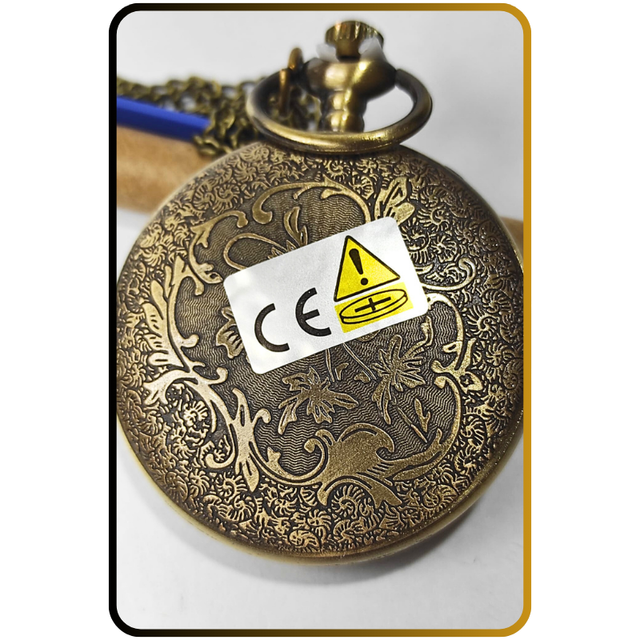 Orologio da tasca vintage in bronzo con rilievo