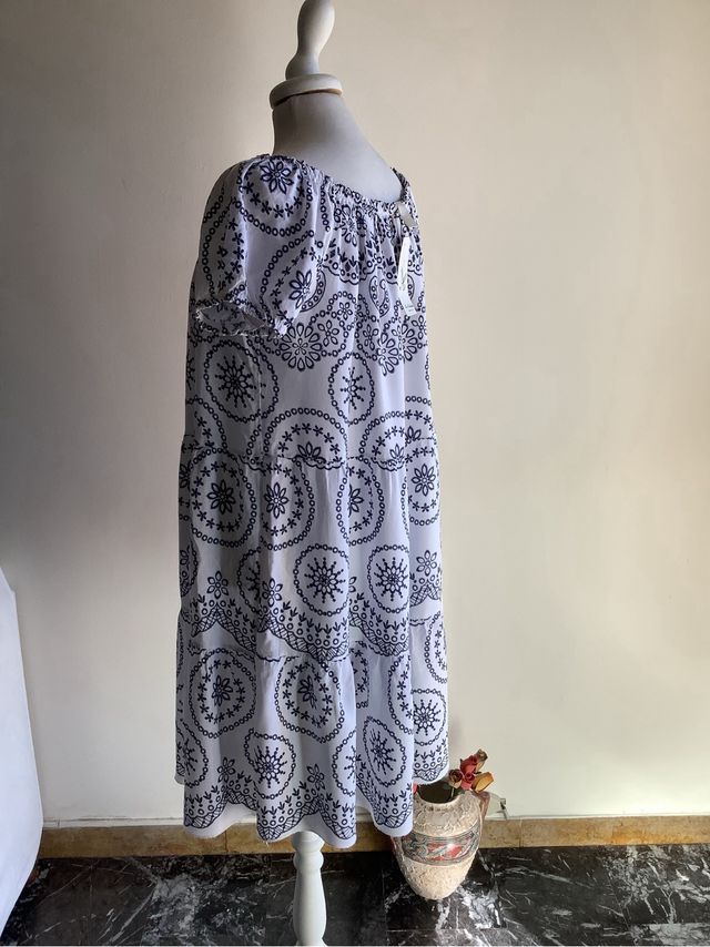 Vestito estivo bianco e blu, tg unica