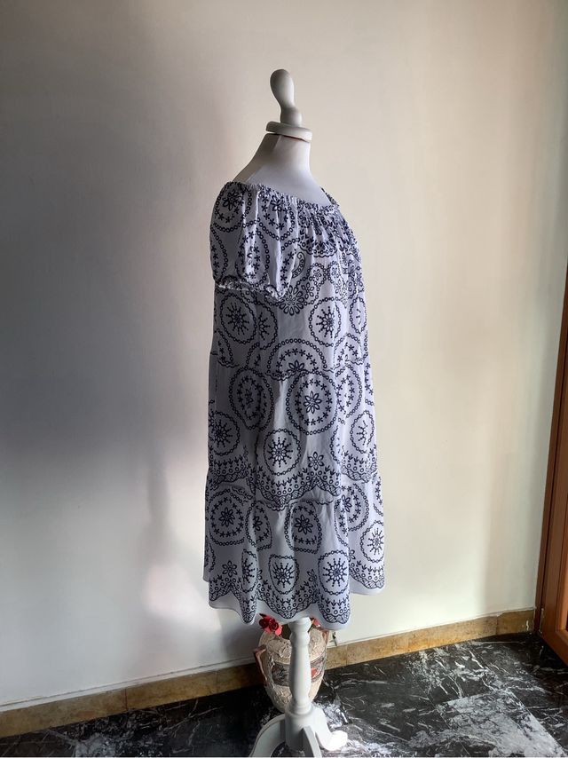 Vestito estivo bianco e blu, tg unica