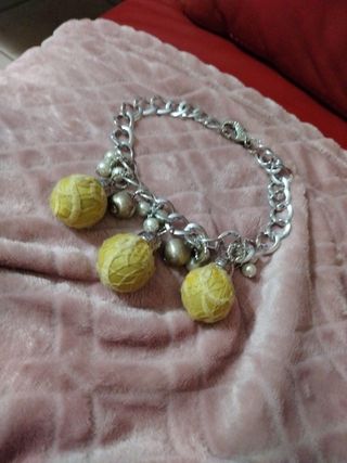 Collana vintage argento e giallo