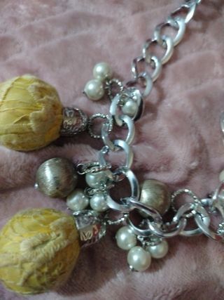Collana vintage argento e giallo