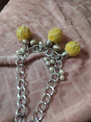 Collana vintage argento e giallo