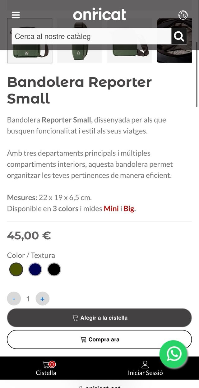 Borsa a tracolla piccola nera