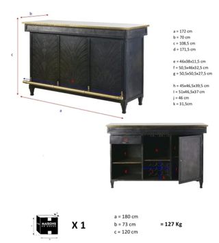 Gotham - Mueble bar 1 cajón 1 puerta de 