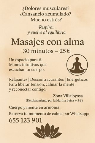 Masaje con alma 30 min