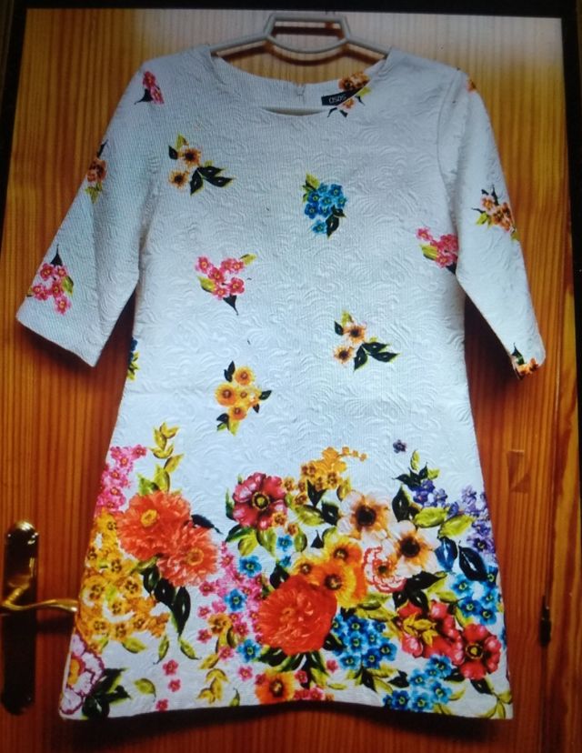 Vestido flores blanco fiesta