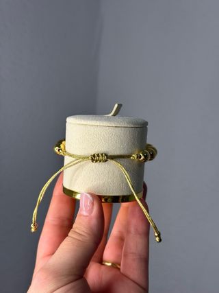 Pulsera Clavo Dorado + Bolitas