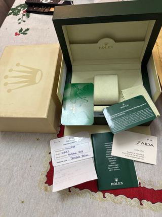Caja original del reloj Rolex - estuche verde