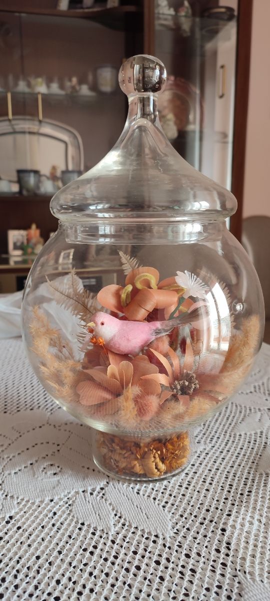 Ampolla vetro decor. uccellino