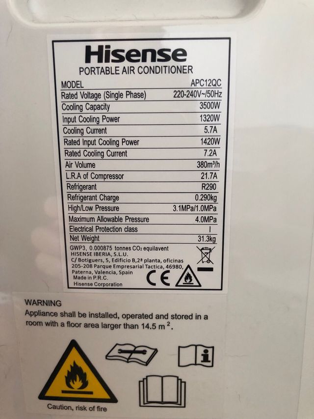 Aire acondicionado portátil Hisense