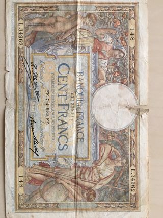 2 Banconote Da 100 Franchi Francesi Anni ‘30