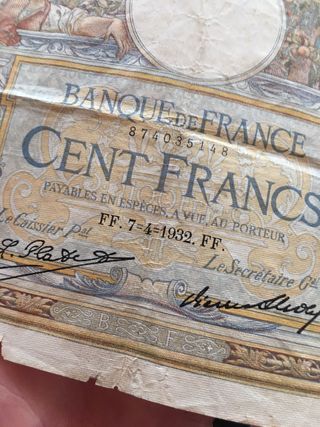 2 Banconote Da 100 Franchi Francesi Anni ‘30