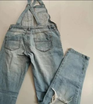 Salopette Jeans Strappata Blu Terranova taglia XXS