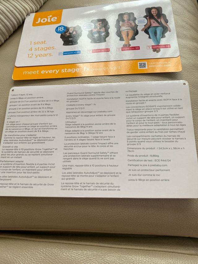 Silla joie con isofix de 0 a 12 años grupo0+/1/2/3