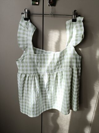 Blusa vichy verde-blanca