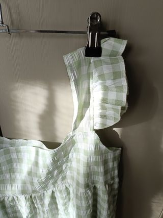 Blusa vichy verde-blanca