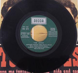 TOM JONES - Love me tonight 1969 single