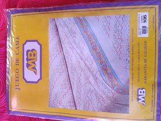 Juego sábanas 105cm - Algodón - Azul/Blanco