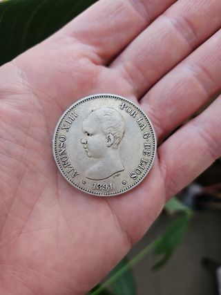5 Pesetas Alfonso XIII 1891 