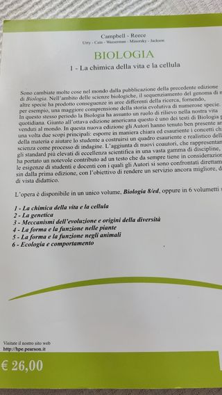 Libri Biologia di Campbell-Reece ed.Pearson