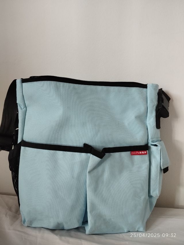 Bolso SkipHop bebé celeste y colchoneta