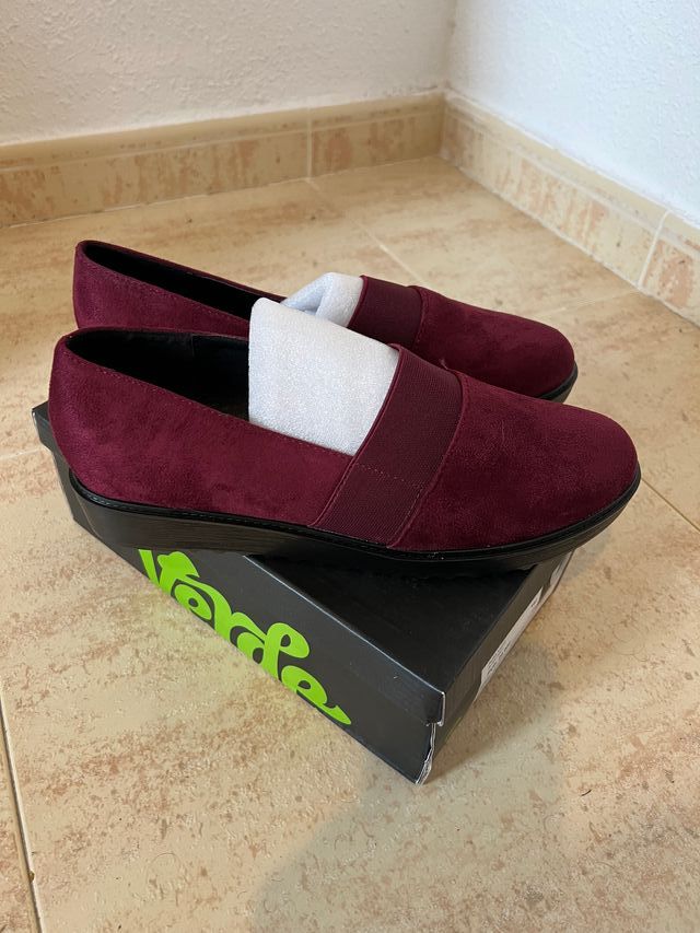 Zapatos de antelina Burdeos T 36, 38 y 41