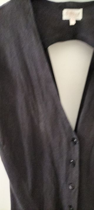 Vestido italiano de lino negro María Guardio