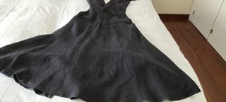Vestido italiano de lino negro María Guardio
