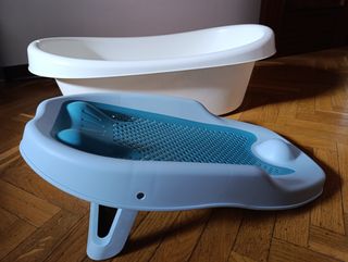 Bañera bebé + hamaca azul