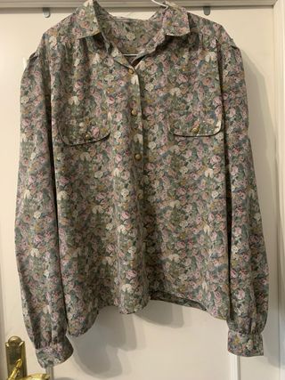 Camisa vintage flores mujer L
