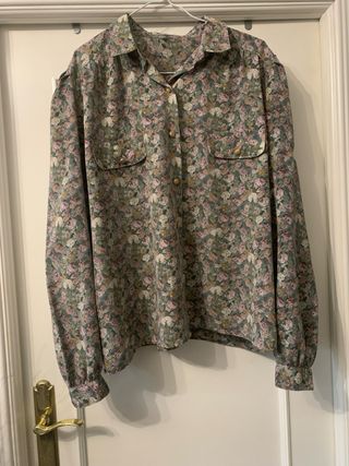 Camisa vintage flores mujer L
