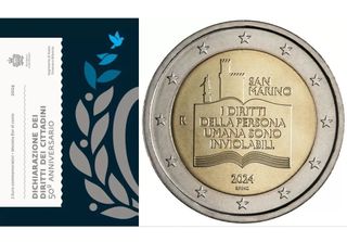 Cartera 2 euros San Marino 2024. Derechos