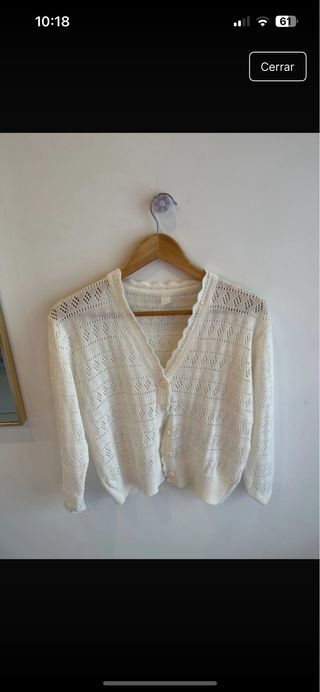 Chaqueta blanca calada