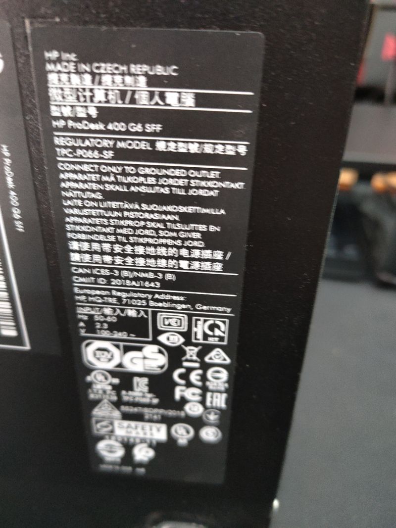 HP Prodesk 400 G6 sff  i5 8th Gen PC afbeelding 5