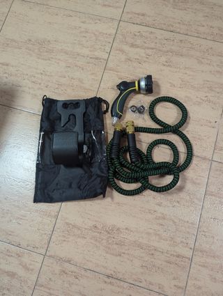 Manguera de Jardín con Alcachofa y Soporte