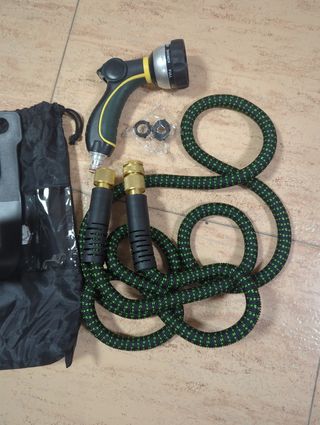 Manguera de Jardín con Alcachofa y Soporte