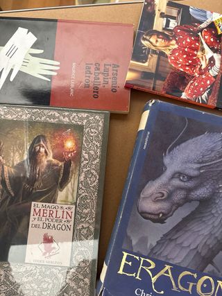 Pack 4 libros: Eragon Lupin Bridget  y Merlin