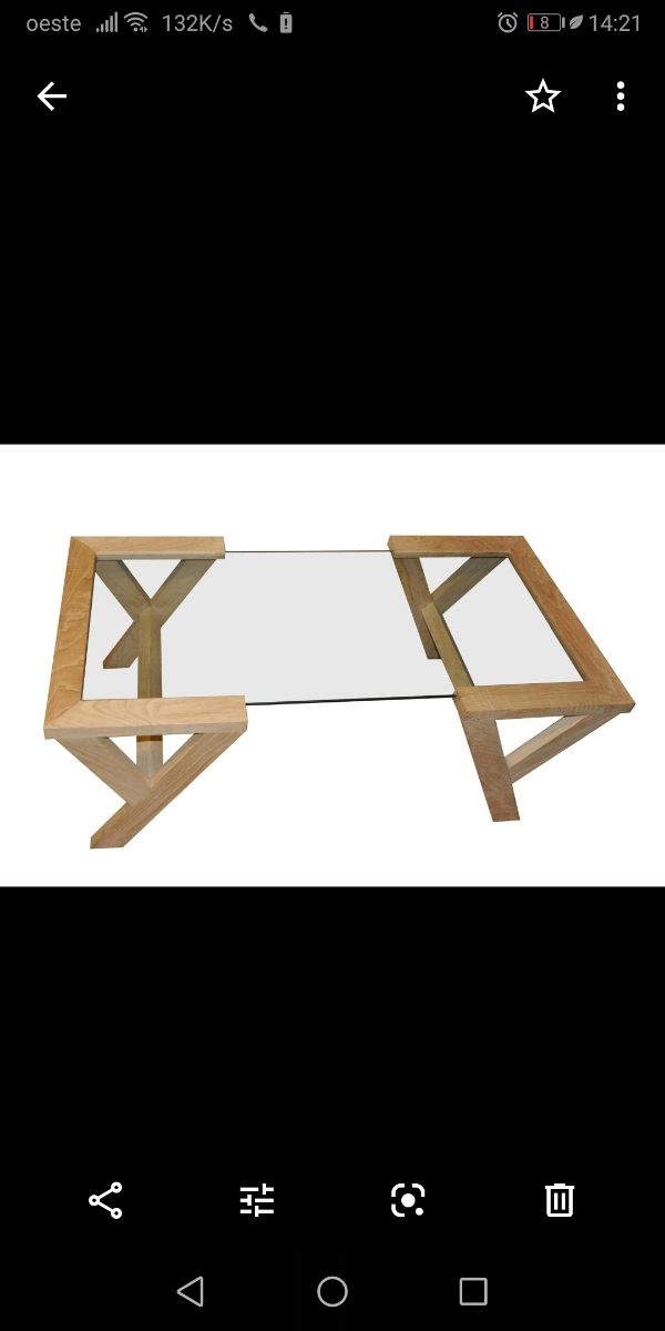 Tavolo in vetro e legno