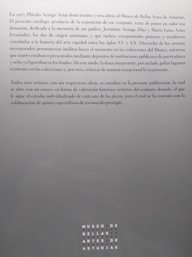 Catálogo. Donación de Plácido Arango Arias