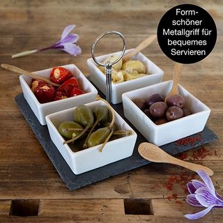 Set aperitivos 4 piezas pizarra