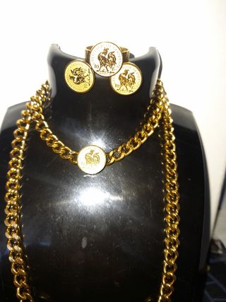 Conjunto collar cadena anillo pendiente 