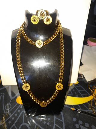 Conjunto collar cadena anillo pendiente 