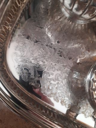 Servicio de café alpaca plateada.