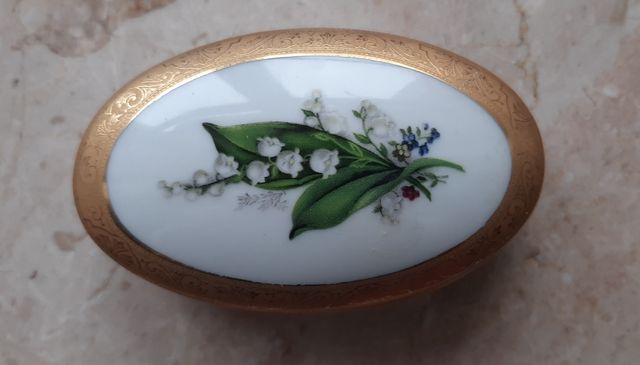 Scatola porcellana Limoges, fiori