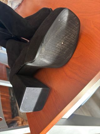 Botines negros tacón alto con plataforma,