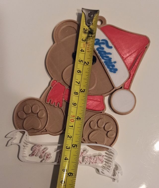 Decor primo natale orsetto, nome e anno personaliz