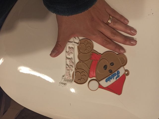 Decor primo natale orsetto, nome e anno personaliz